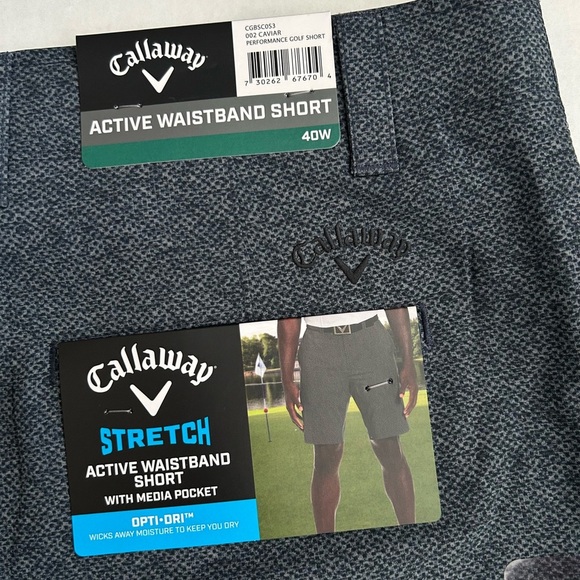 NWT Callaway Men’s Gray Stretch Active Waistband Performance‎ Golf Short Size 40 - Picture 8 of 11